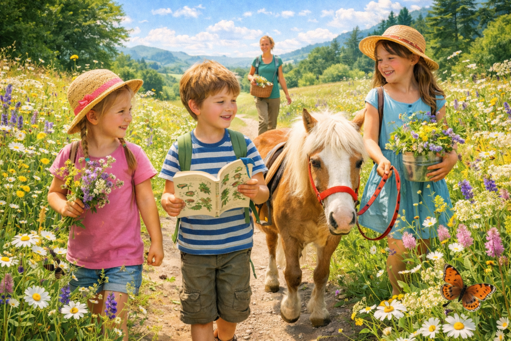 Kräuterwanderung mit Ponys